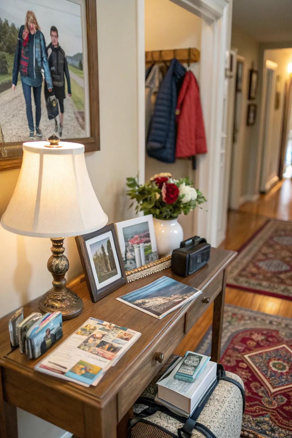 Personal keepsakes make your entry area truly unique and personal.