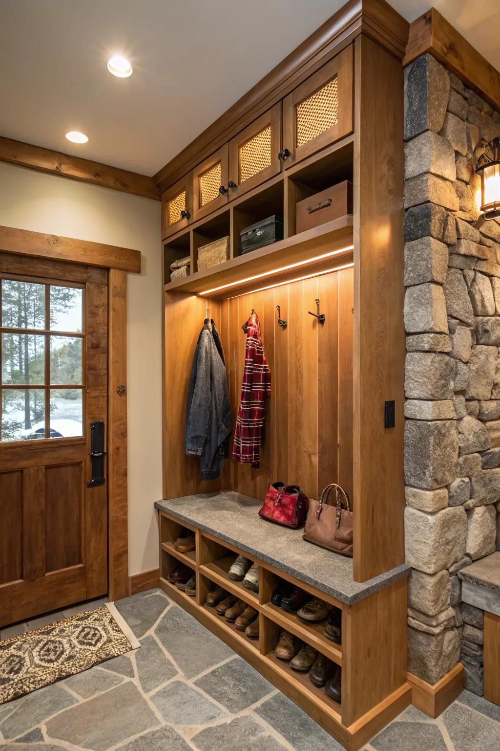 Natural materials give off a cozy, earthy vibe.