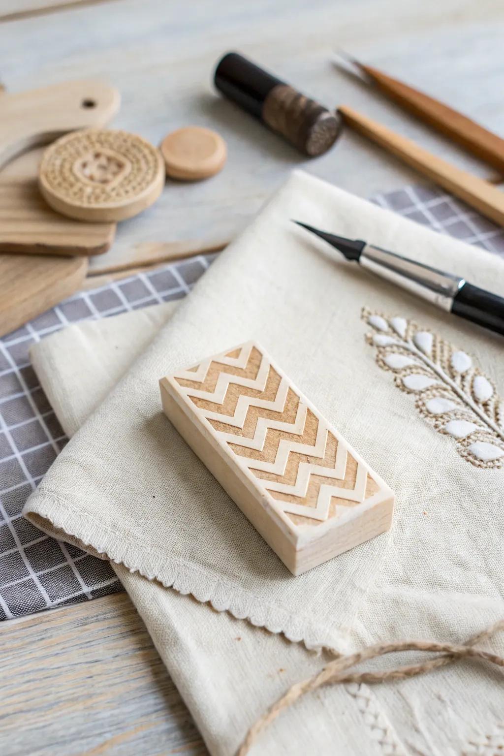 Magnify your DIY execution through minimalist chevron imprints on textile. Flawless for bestowing vitality upon antiquated treasures!
