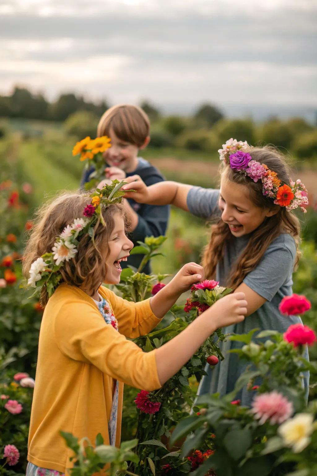 DIY floral crowns contribute a personal touch to the celebration.