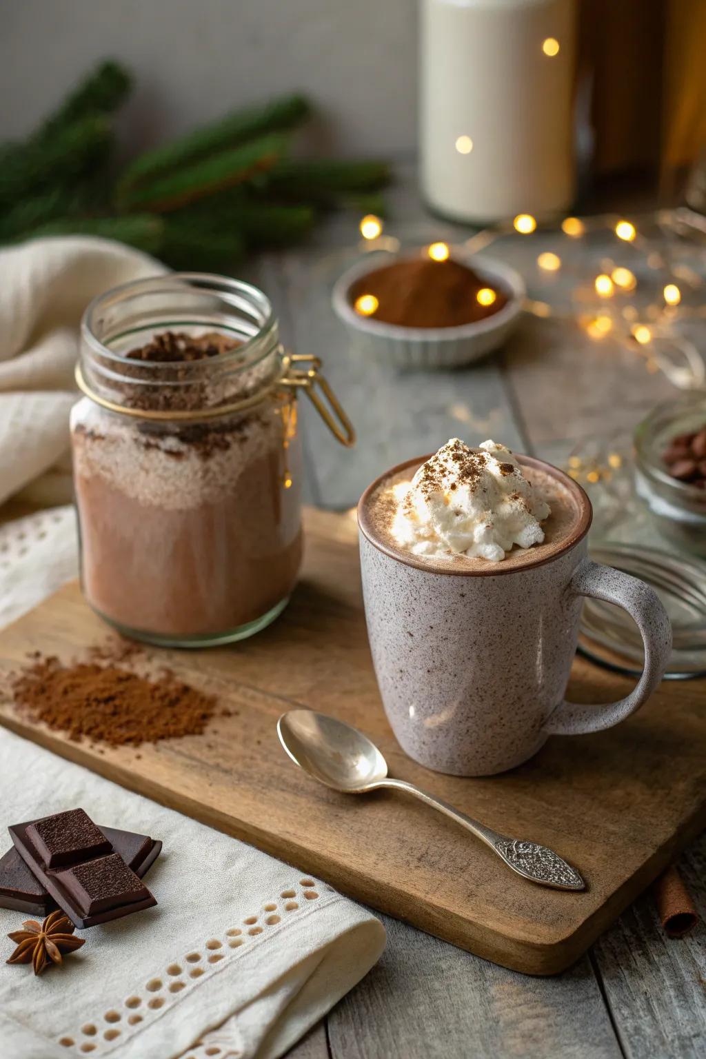 Spiced warm cocoa blend for a comforting fall treat.
