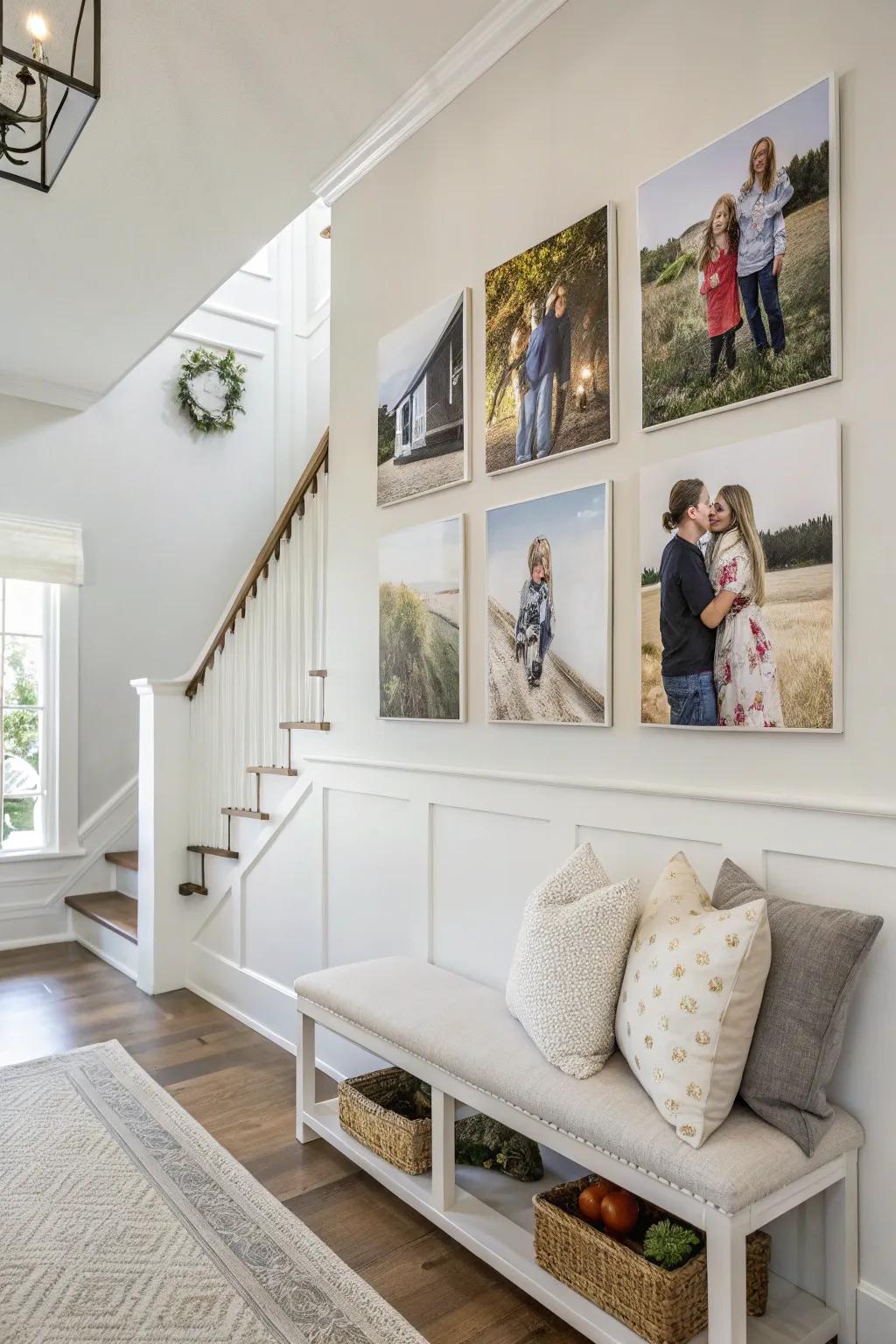 Canvas prints offer a sleek, contemporary touch.