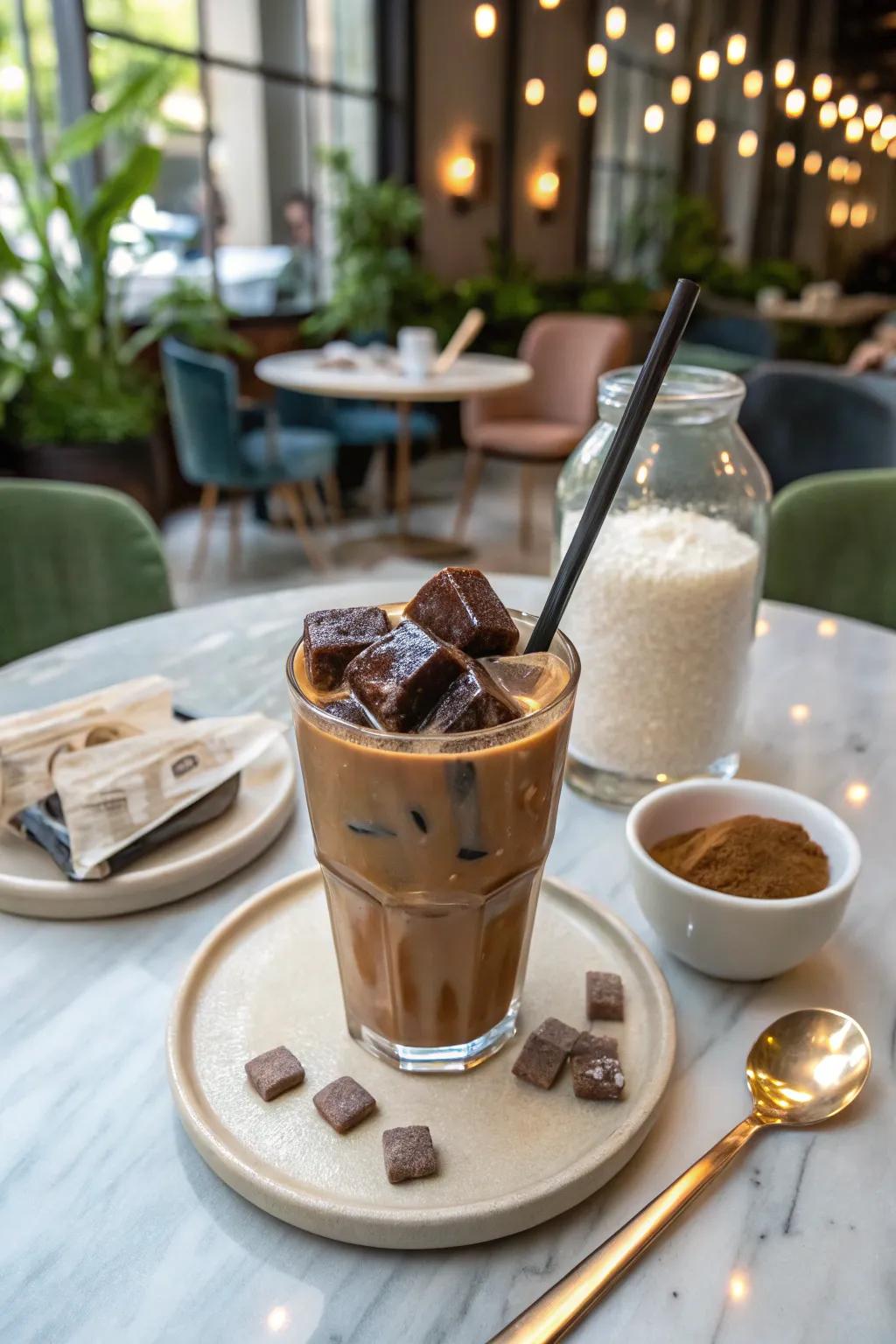 Chocolate ice cubes for a sweet astonishment.