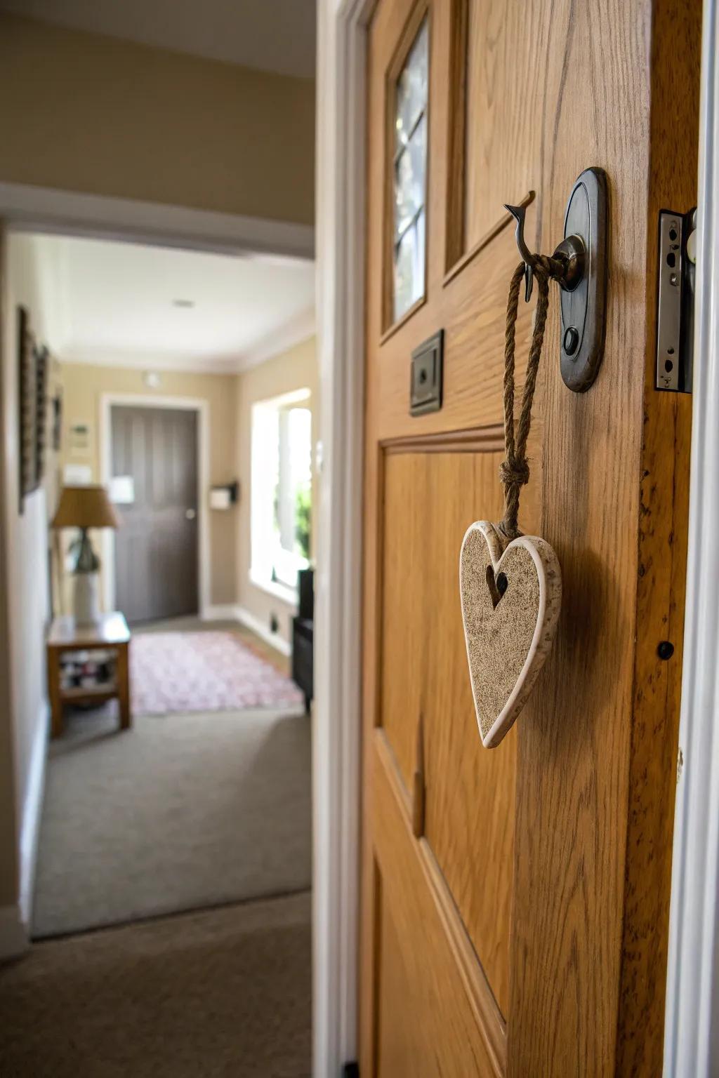 Personalize your entrance with a heart-shaped hanger.
