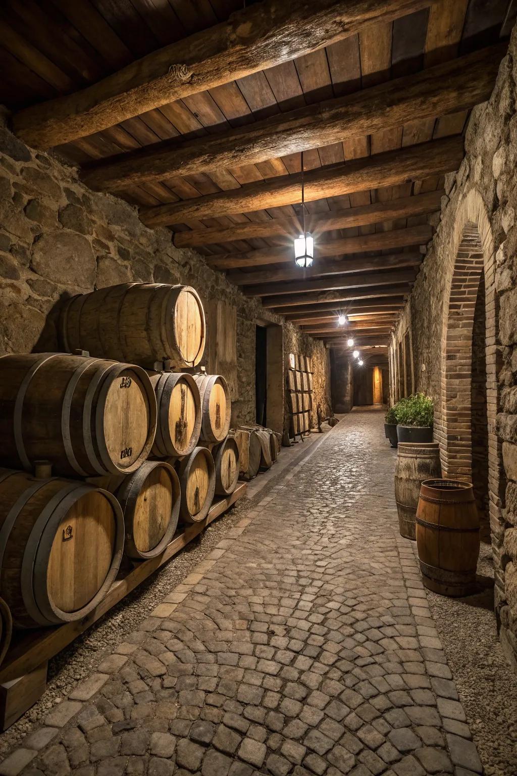 European allure with interior rock pavement floors.