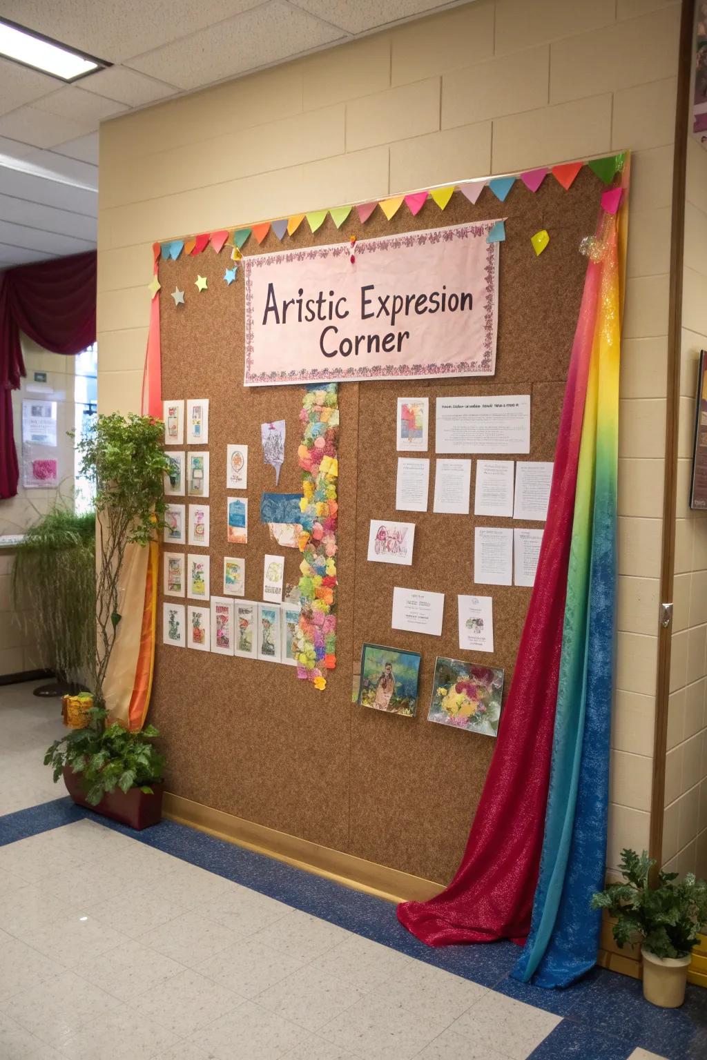 Unleash creativity with a board dedicated to student artwork. 🎨 #ArtInEducation #CreativeExpression