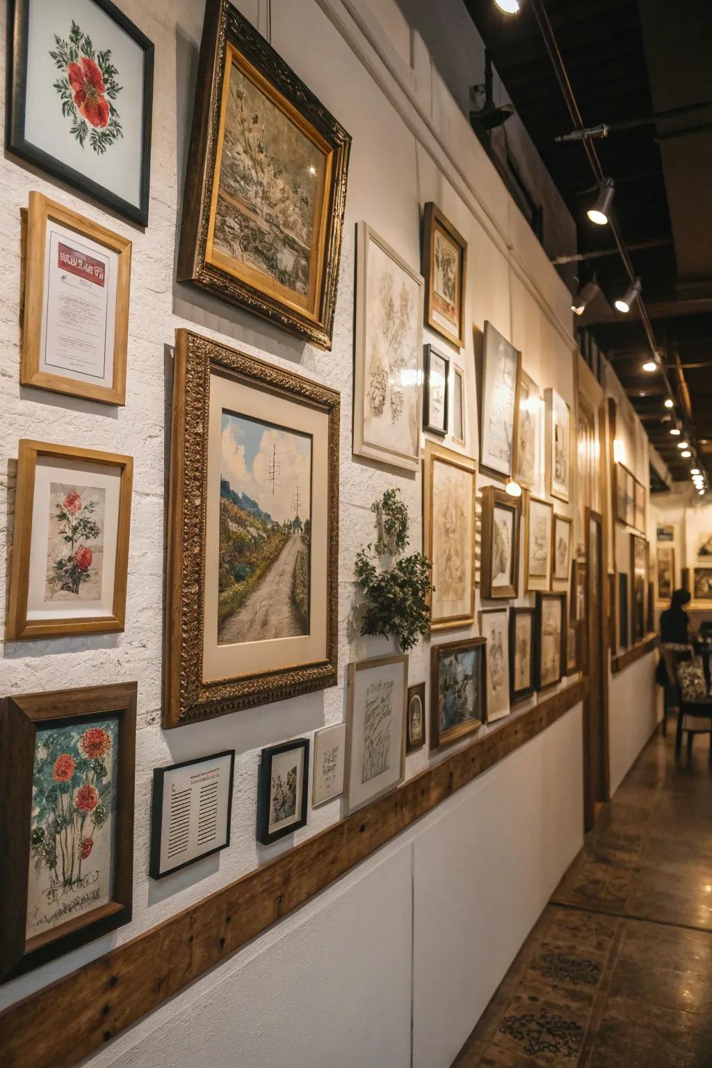A photo display creating a personalized and stylish focal point.