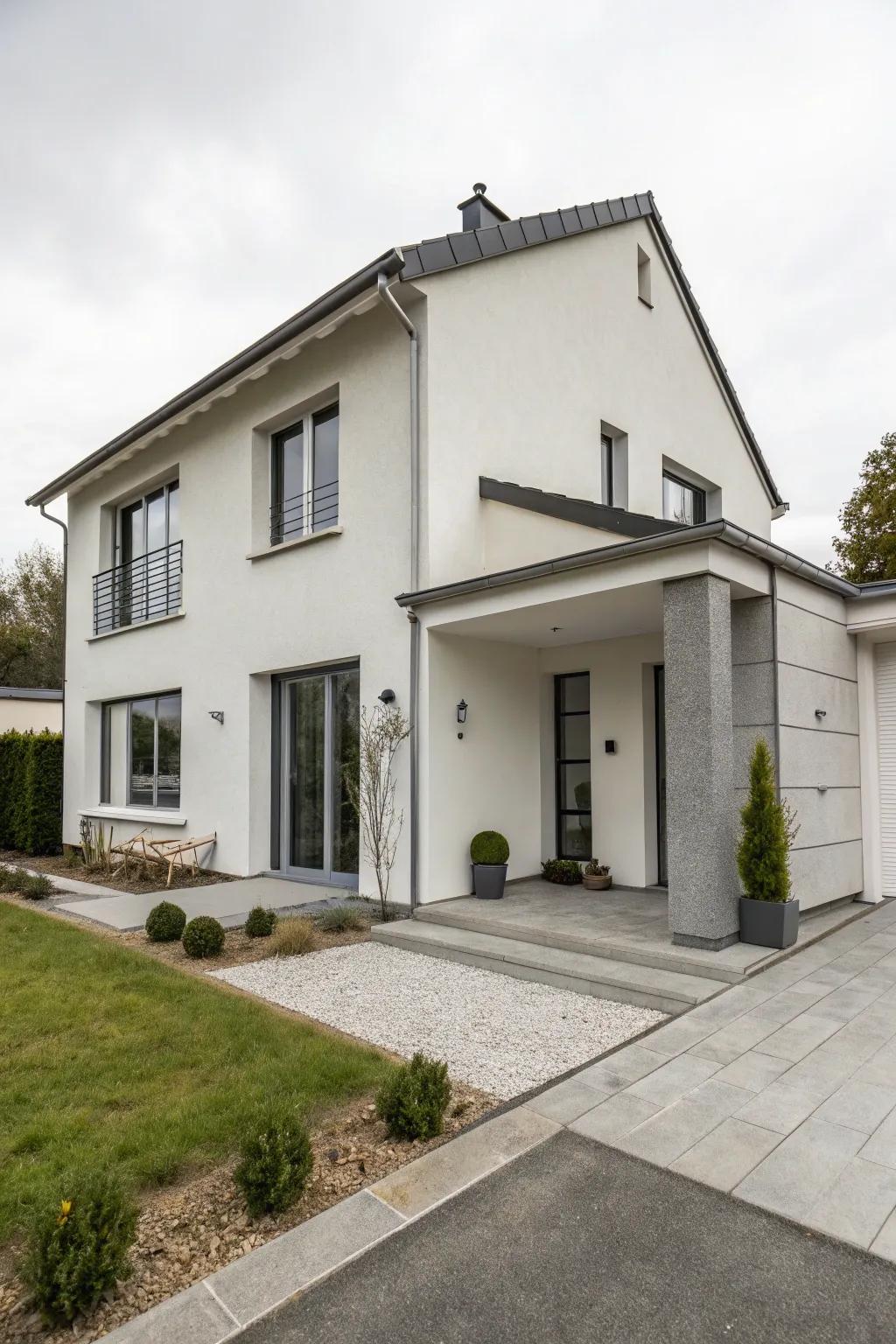 A minimalist facade to create a modern look.