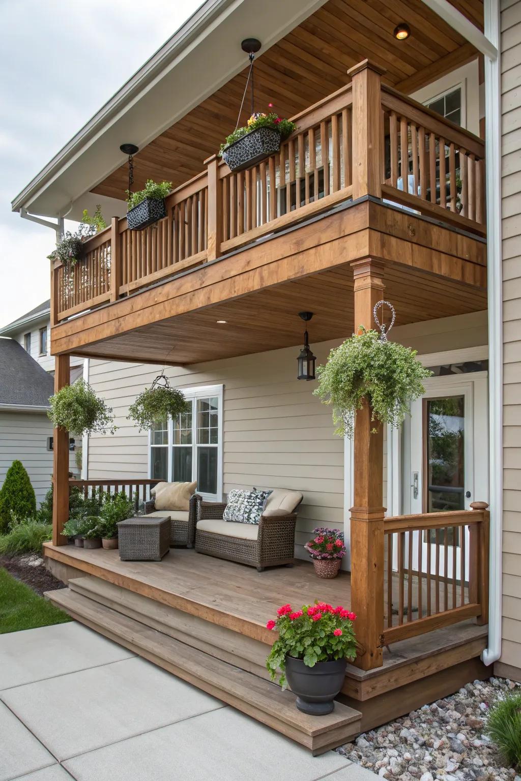 An integrated balcony introduces luxury and continuity to your outdoor space.