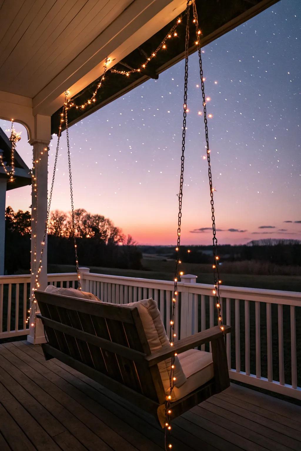 Create a magical atmosphere with string lights.