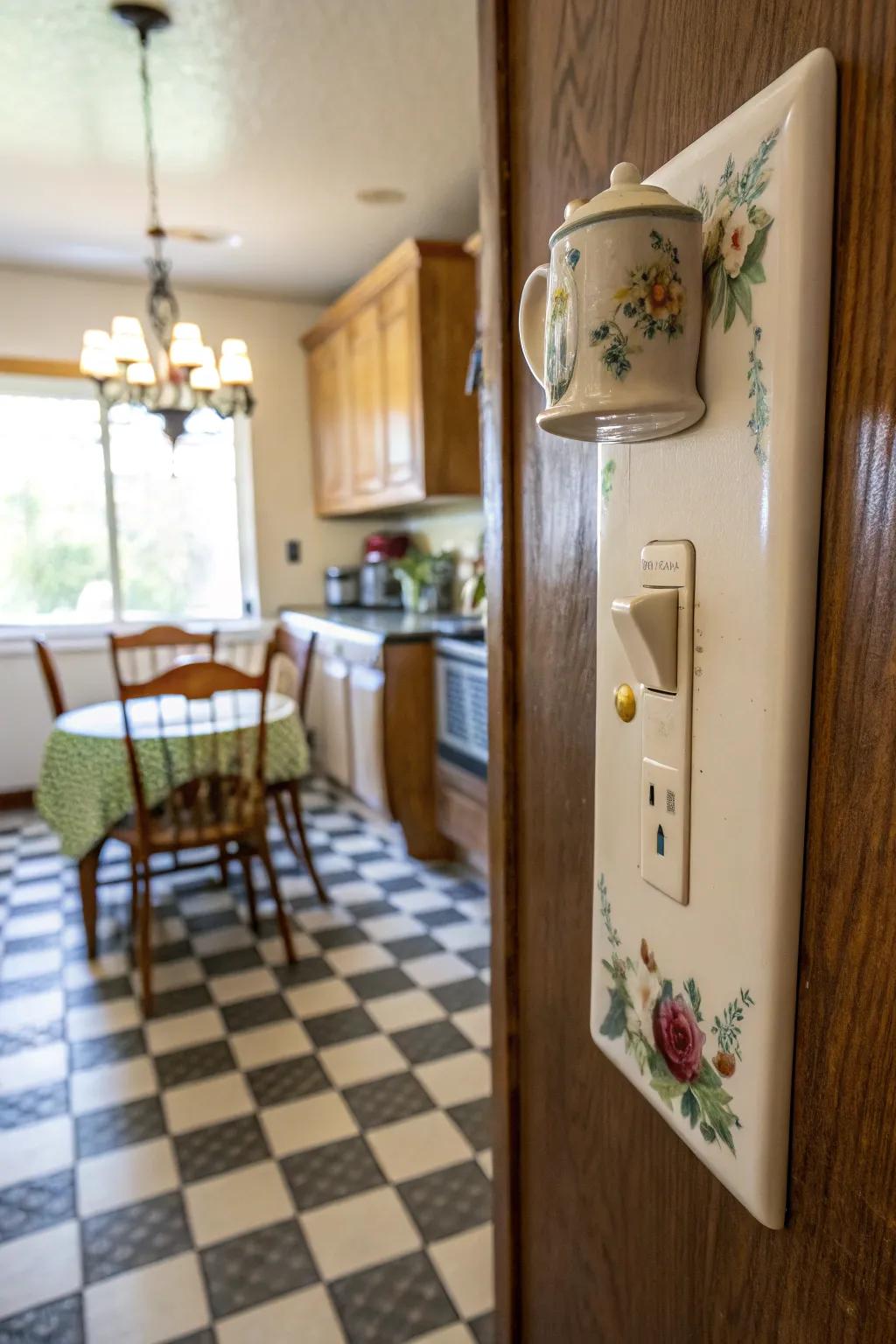 A teacup-shaped plate that adds charm and warmth.