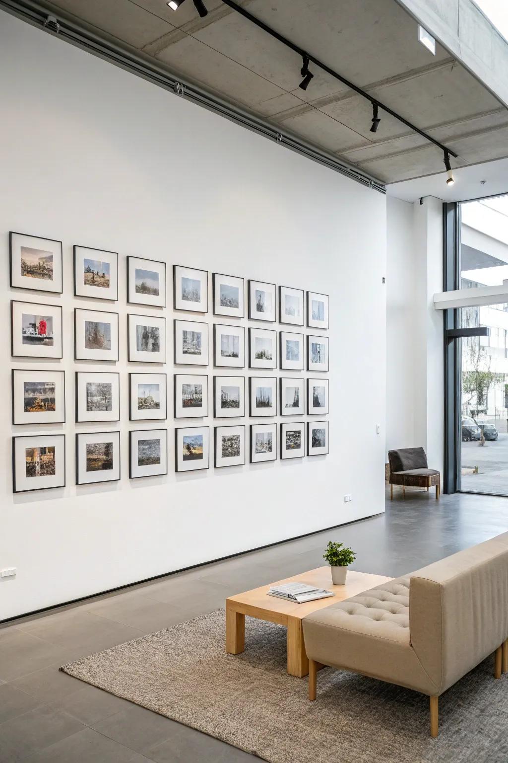 Minimalist grid layout for a progression of related images.