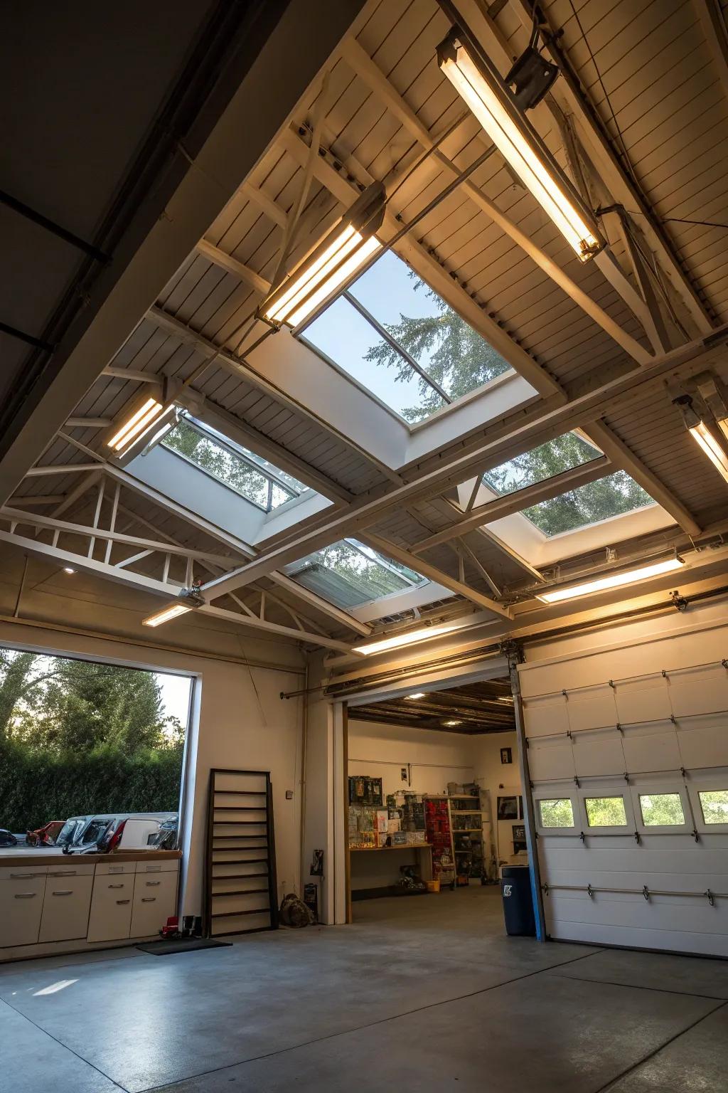 Skylights introduce natural radiance and a sensation of openness to your garage.