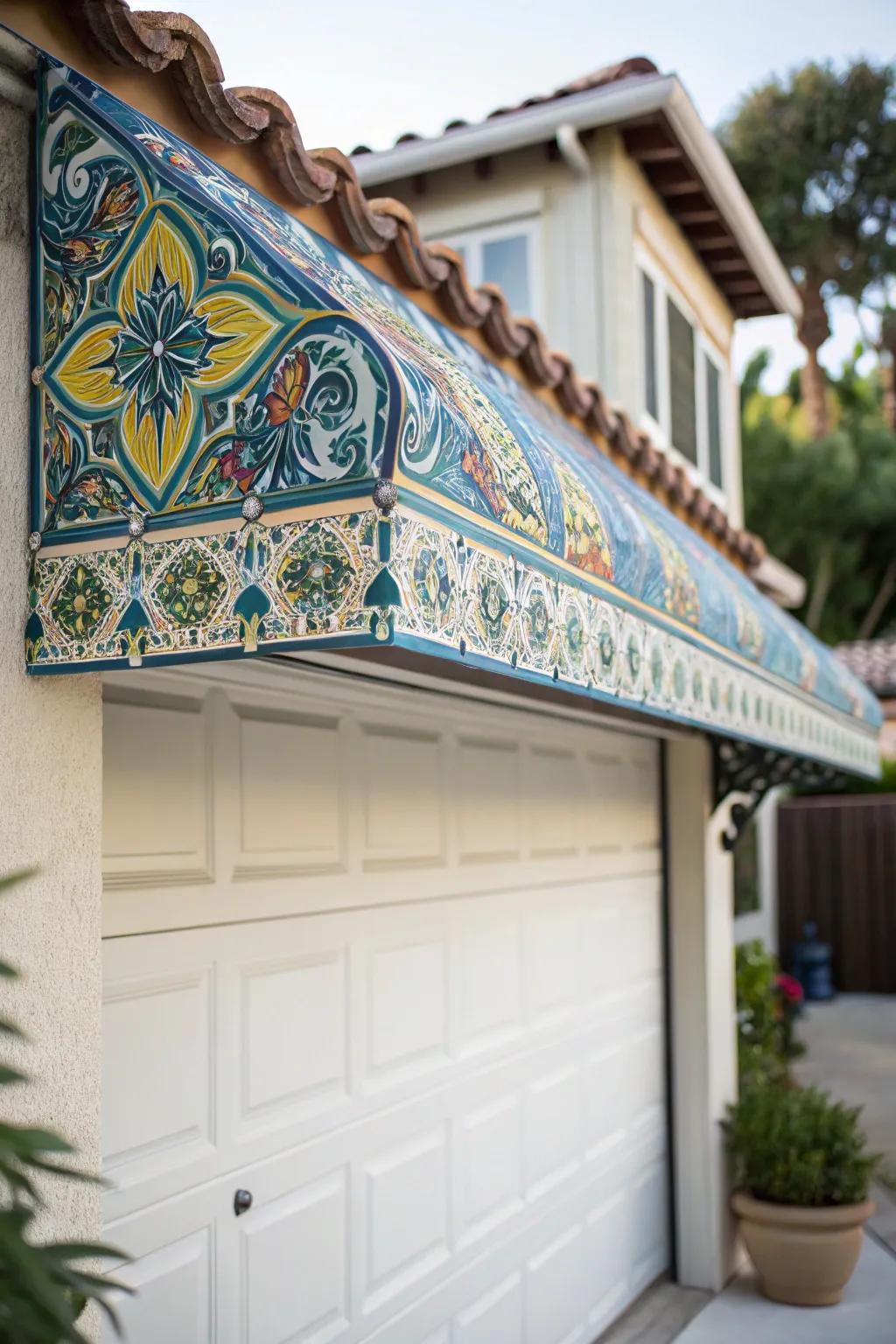 Vibrant and creative artistic tile covering.