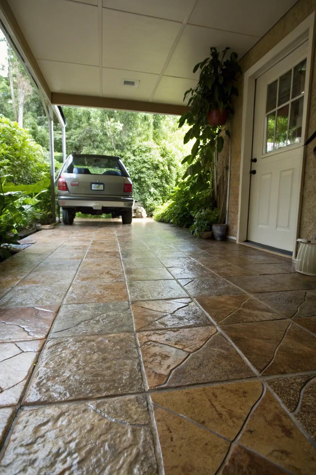 Nature-inspired coverings introduce warmth and the outdoors into your garage.