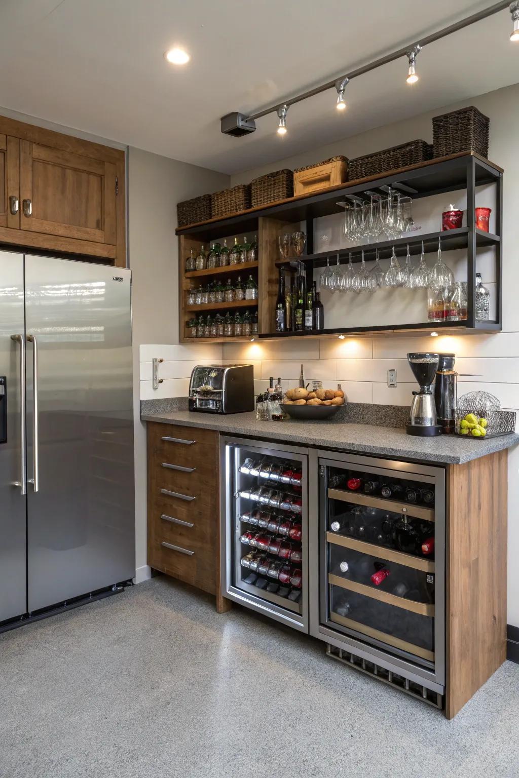 A mini bar transforms your space into an entertaining hub.