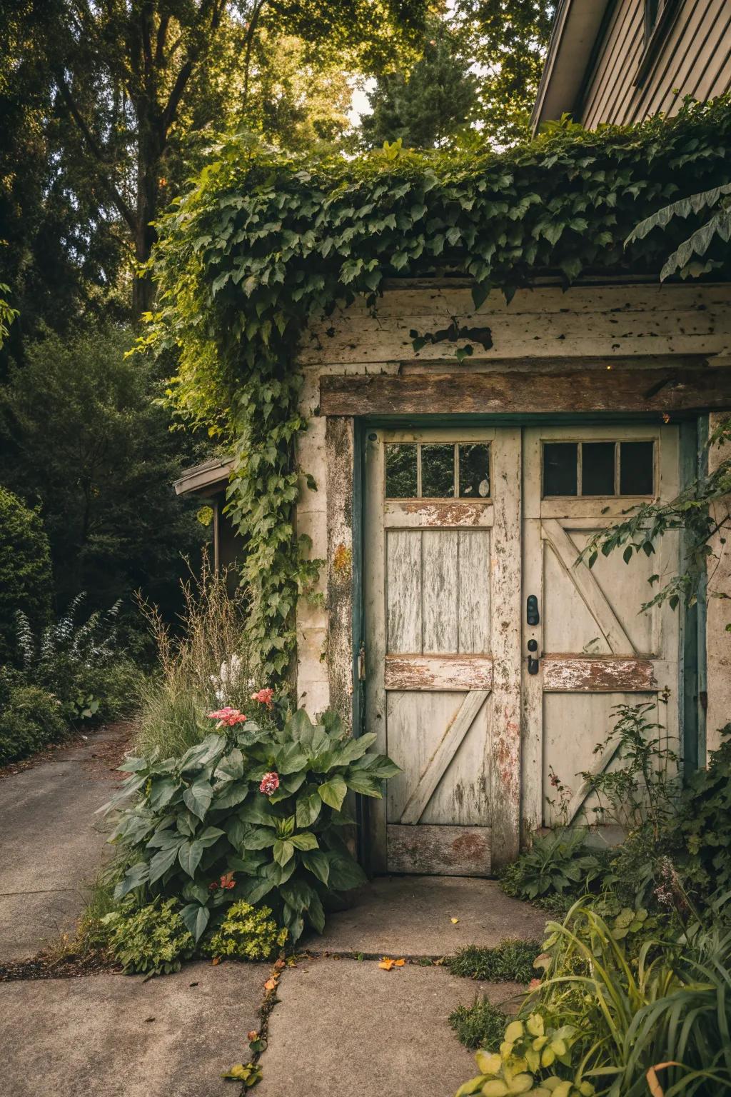 An aged finish adds rustic charm and character.