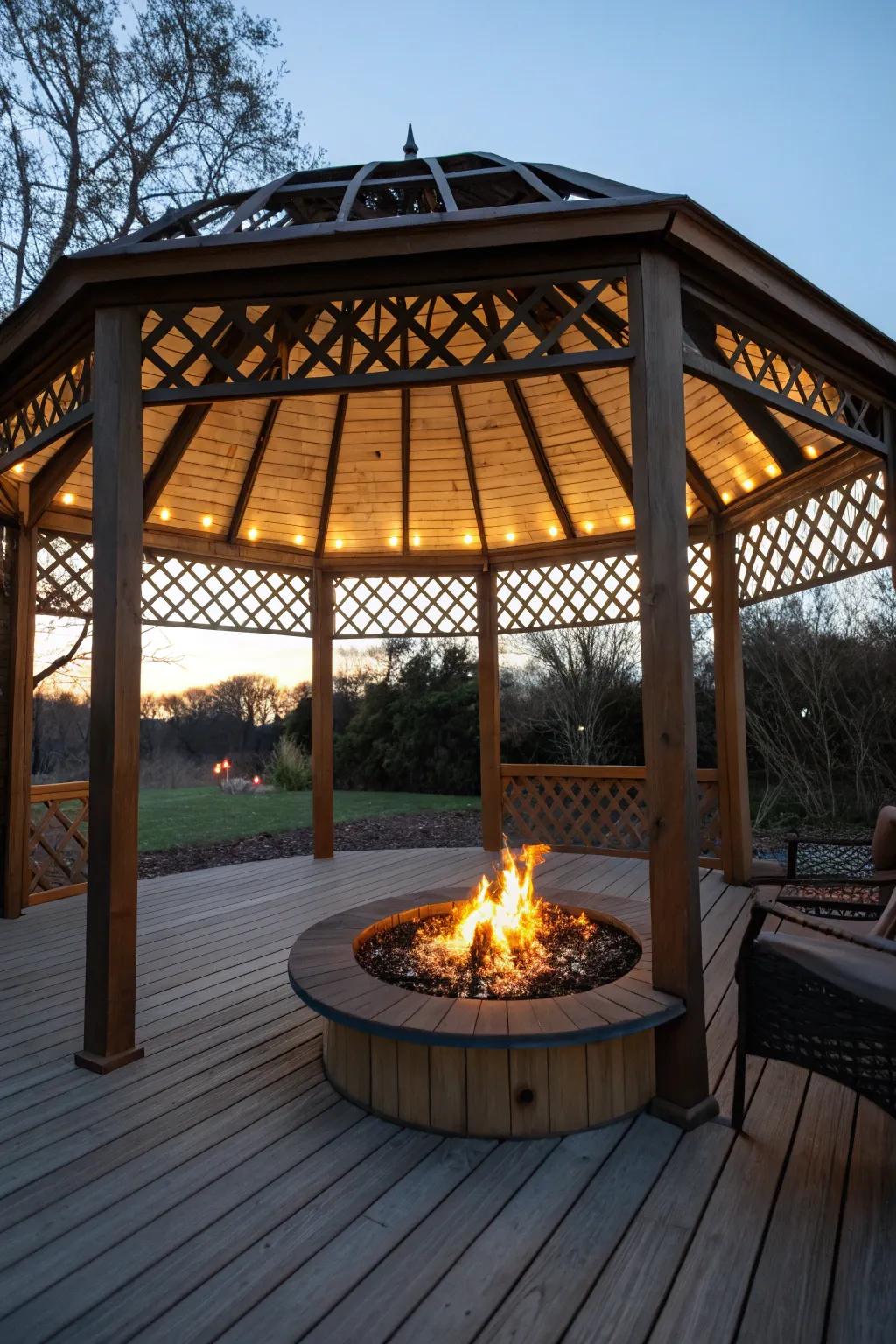 A flame hollow incorporates warmth and serves as a captivating focal element.