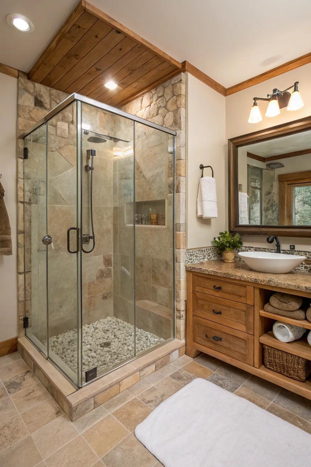 A Zen-inspired shower offers a serene retreat within your home.
