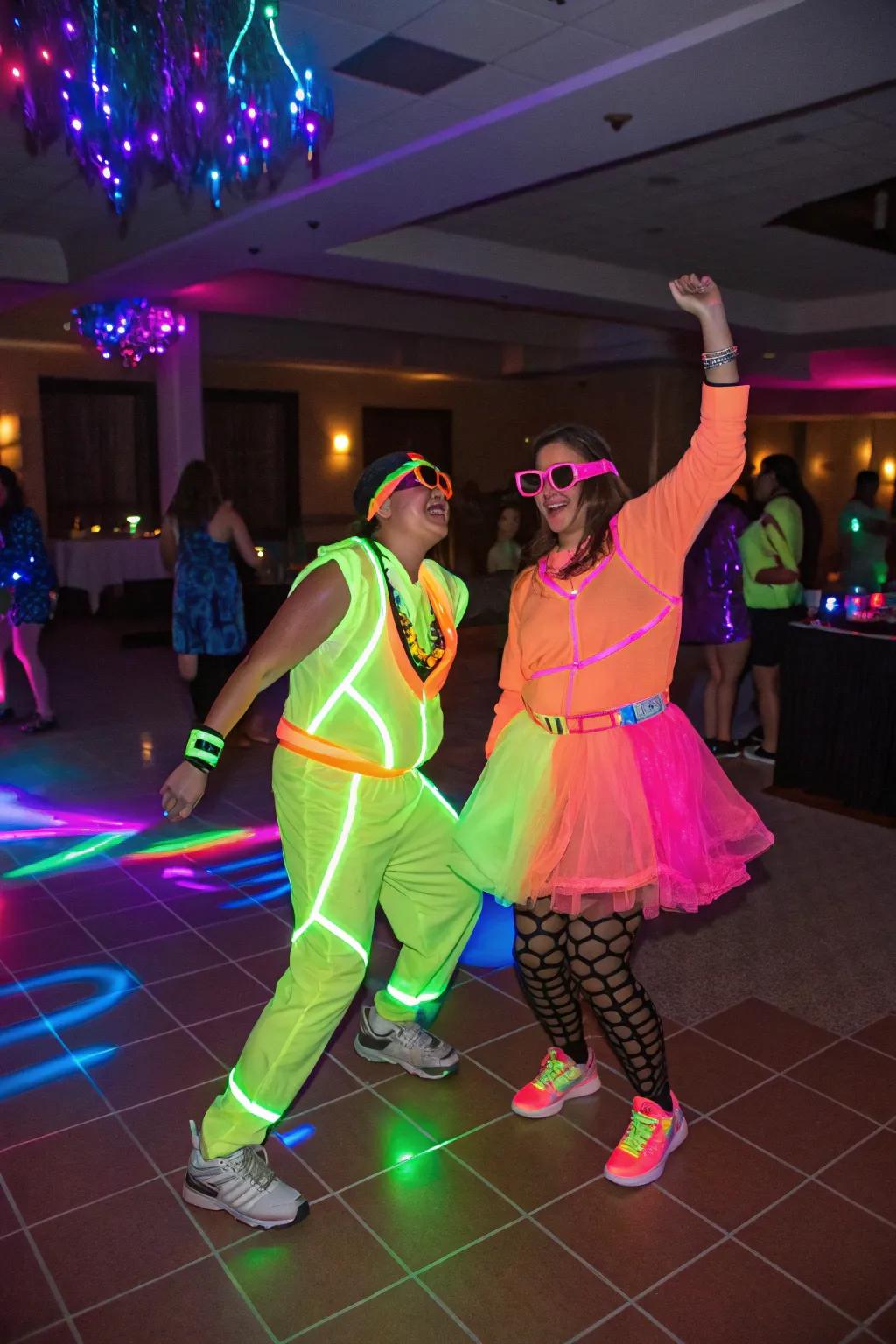Inspire creativity with a neon costume competition.
