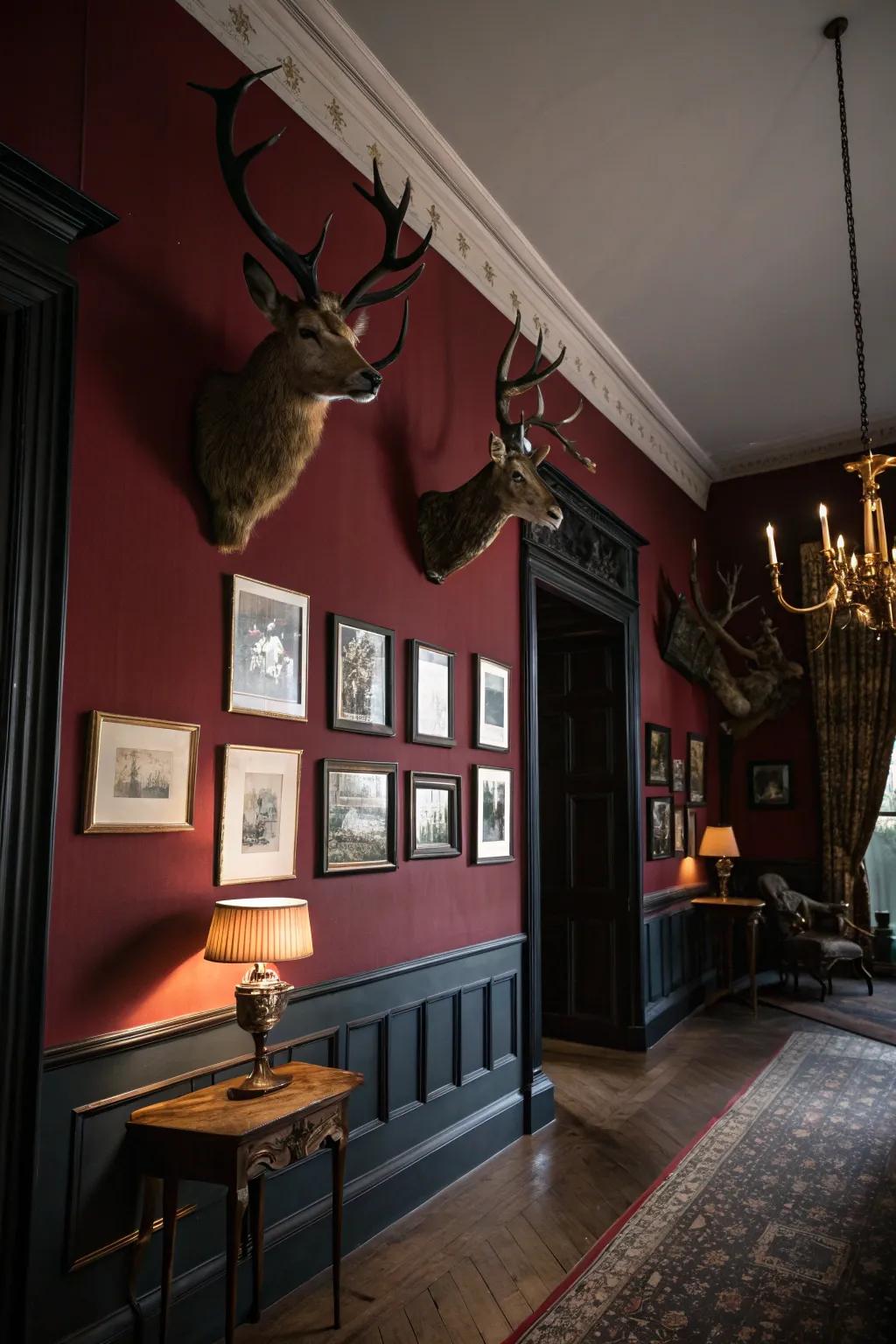 Taxidermy adding a untamed flair to your decor.