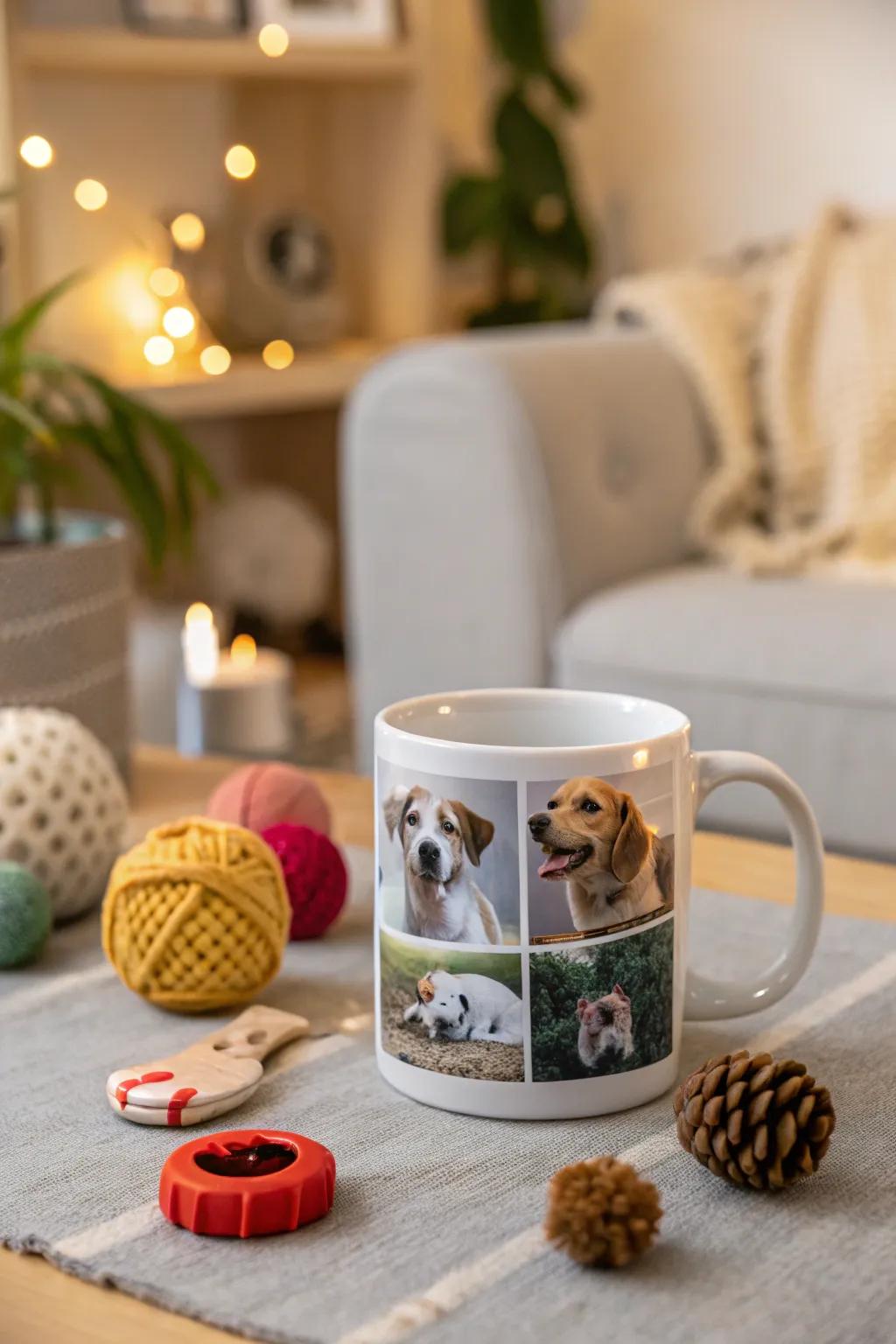 A mug celebrating granddad's furry companions.