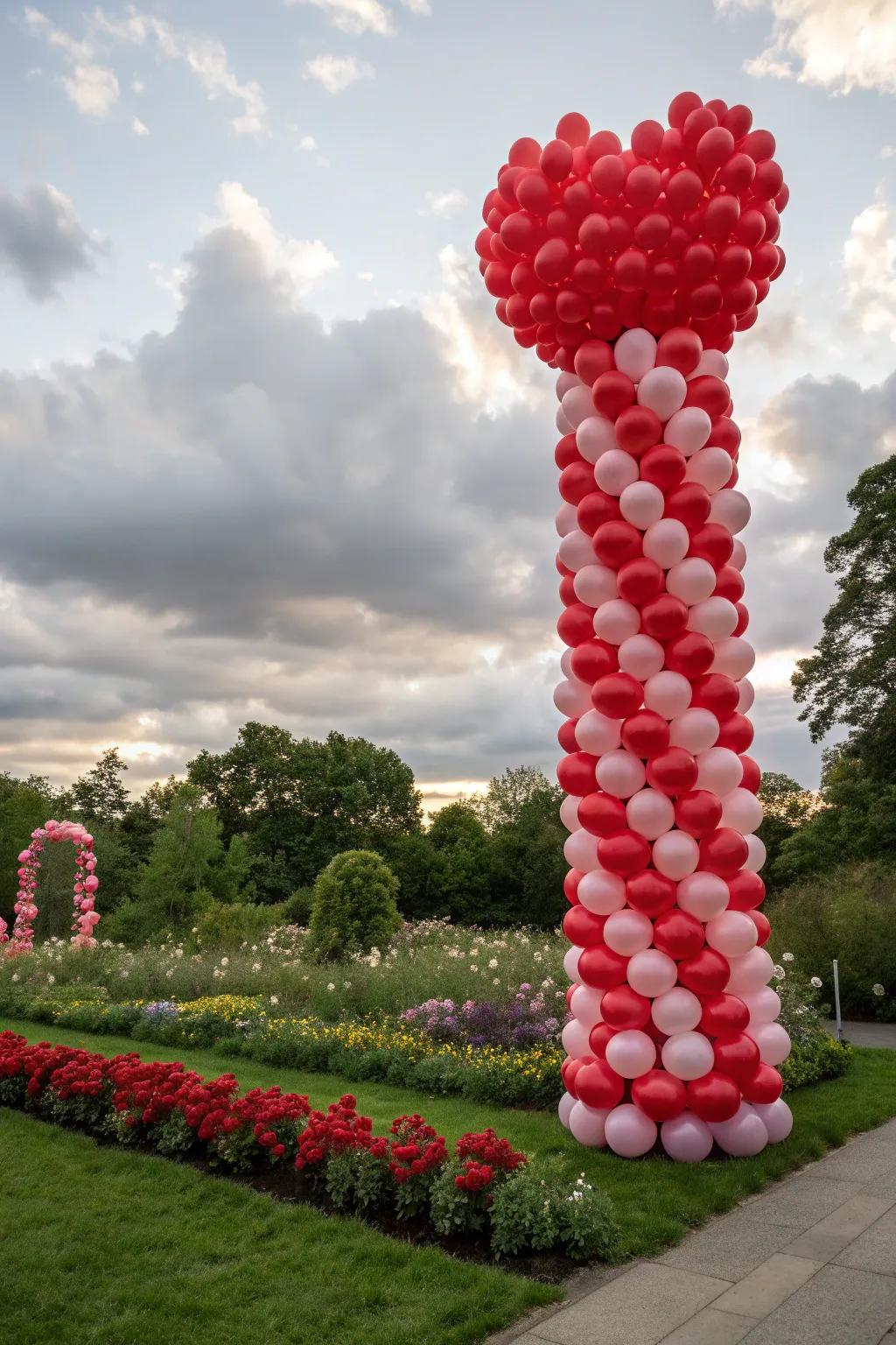 Independent heart balloon frameworks for bold ornamentation.