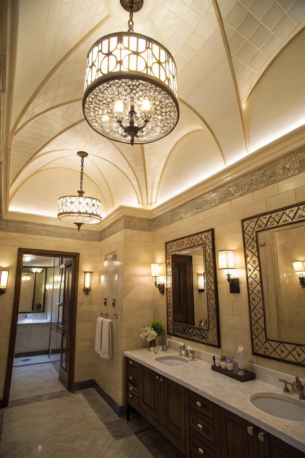 Strategic lighting establishing both mood and practicality.