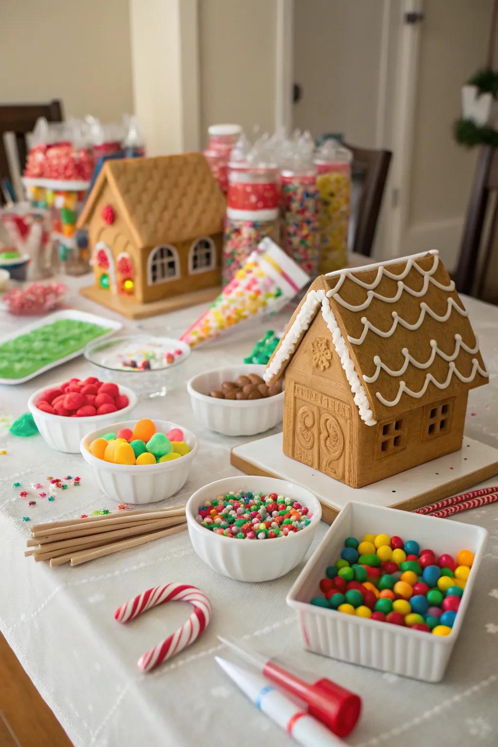 Indulge in inventiveness with a Gingerbread Abode decorating festivity.