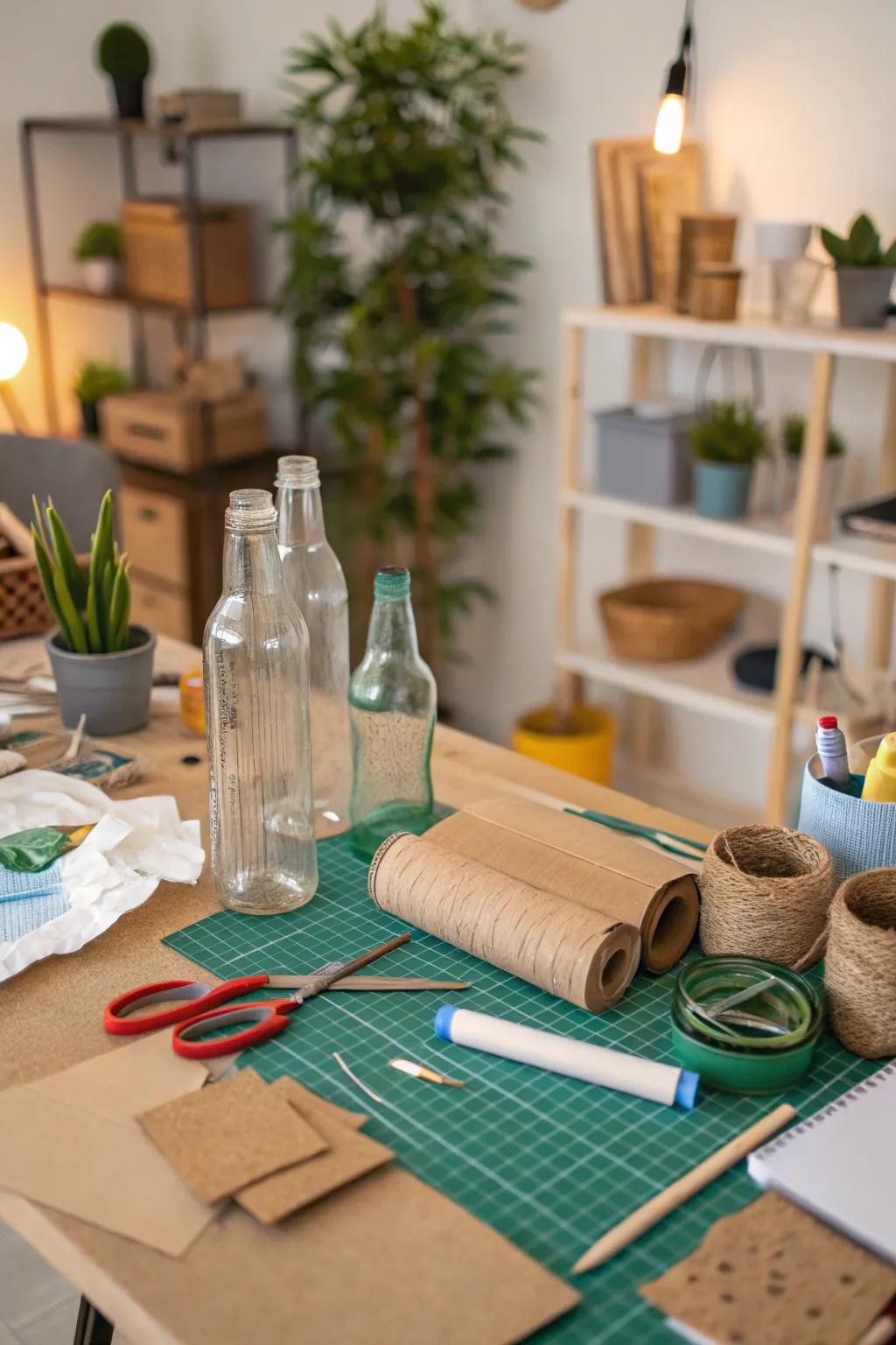 An eco-conscious crafting spot that boosts creative thoughts and sustainability.