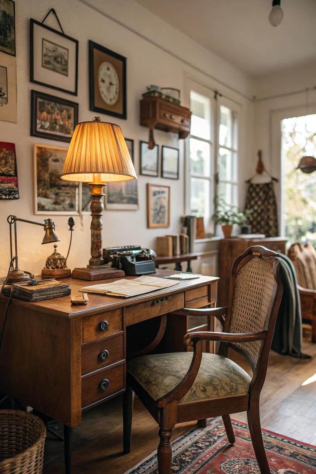 Classic treasures give your home office charm and character.