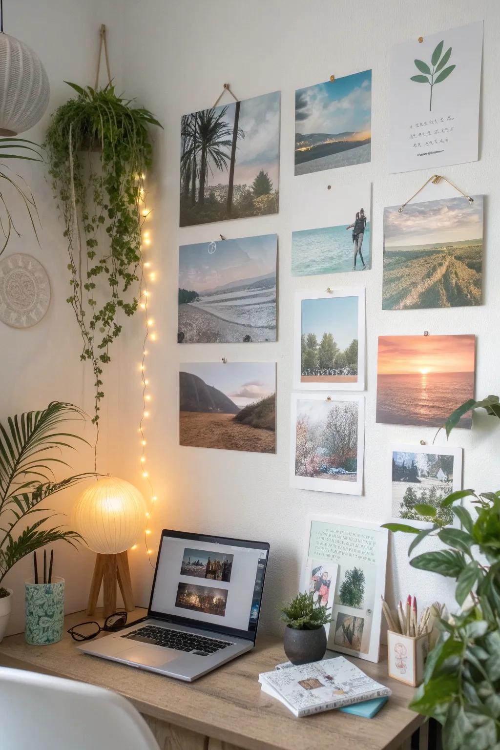 A wellness wall promotes positivity and self-care.