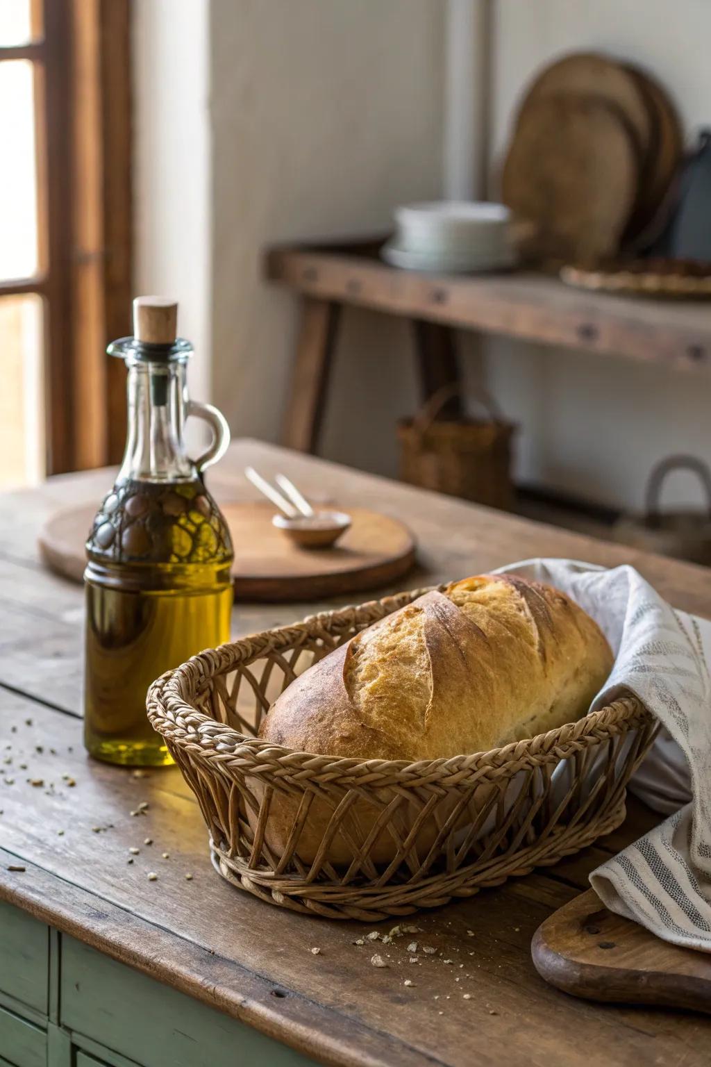 Artisan bread and olive oil elevates dining experiences.