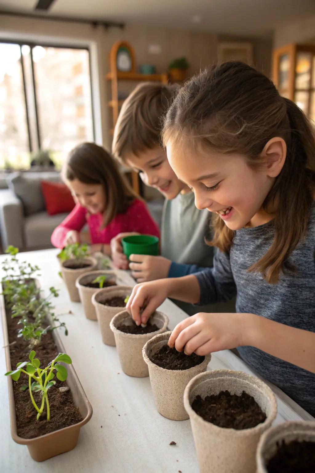 Gardening indoors cultivates a love for nature and teaches responsibility.