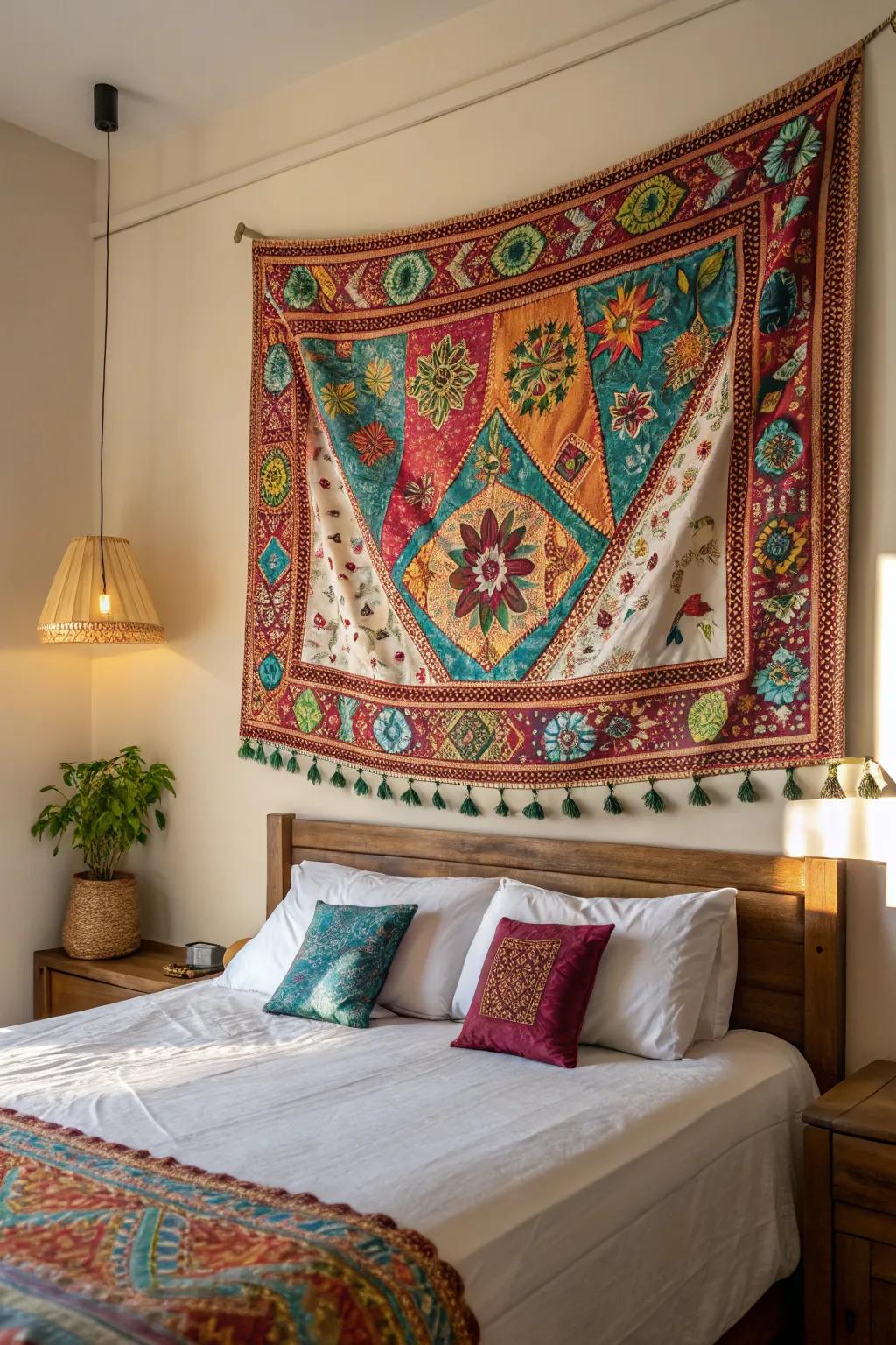 Fabric hangings deliver warmth and style.