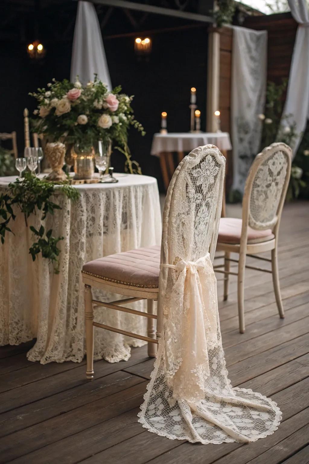 Ageless elegance with vintage frill seat protectors.