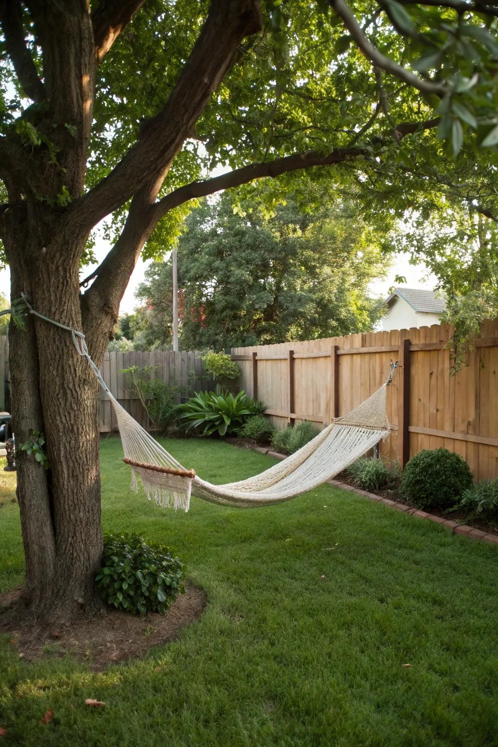 A suspended lounger is your ticket to ultimate garden relaxation.