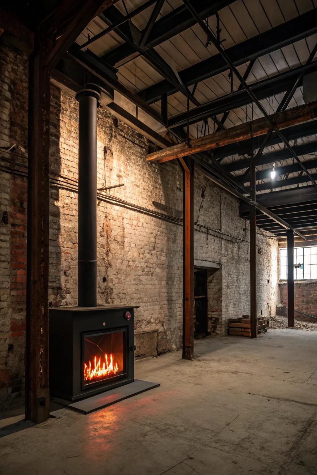 Hearth adds coziness.