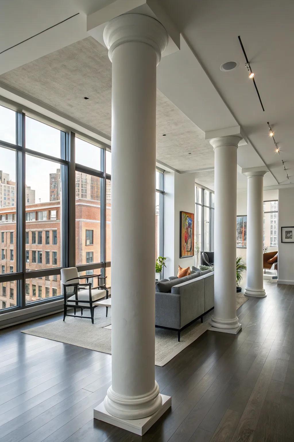 Minimalist columns offer unobtrusive elegance.