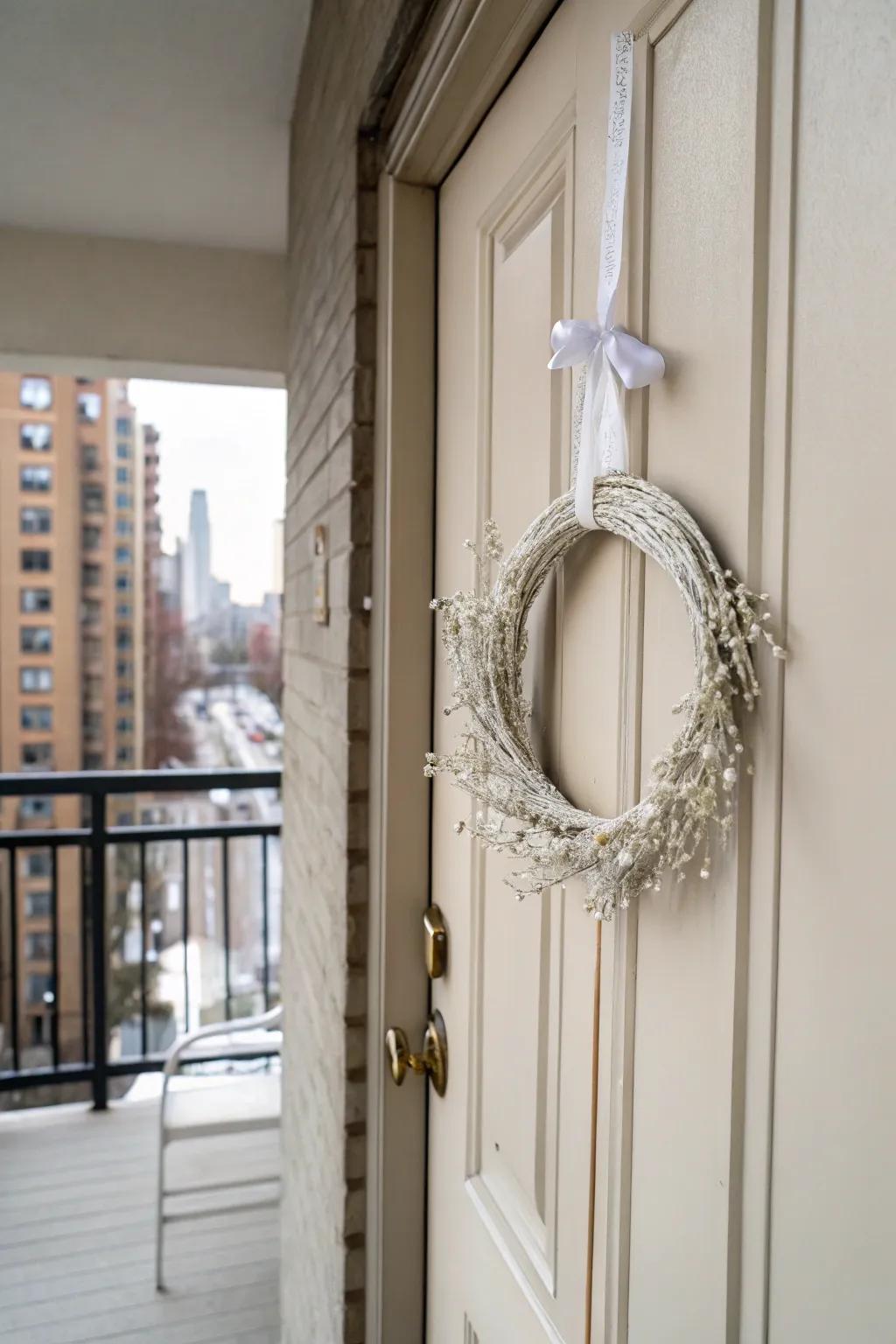 Minimalist ivory garlands extend a refined and graceful winter aesthetic.