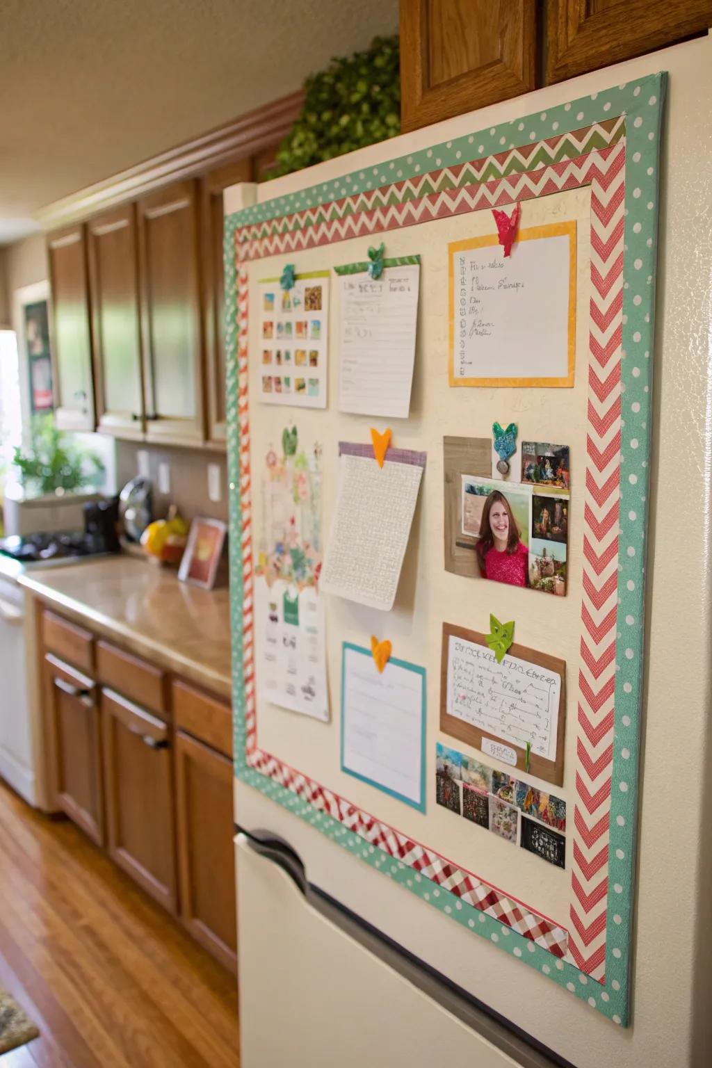 Incorporate flair and structure through decorative adhesive strips frames.