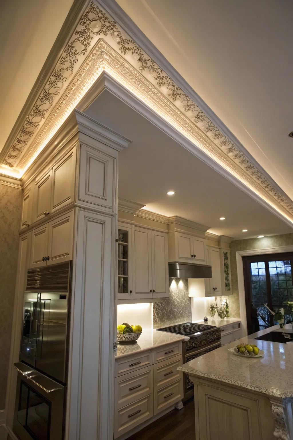 Integrated illumination adds drama and utility.