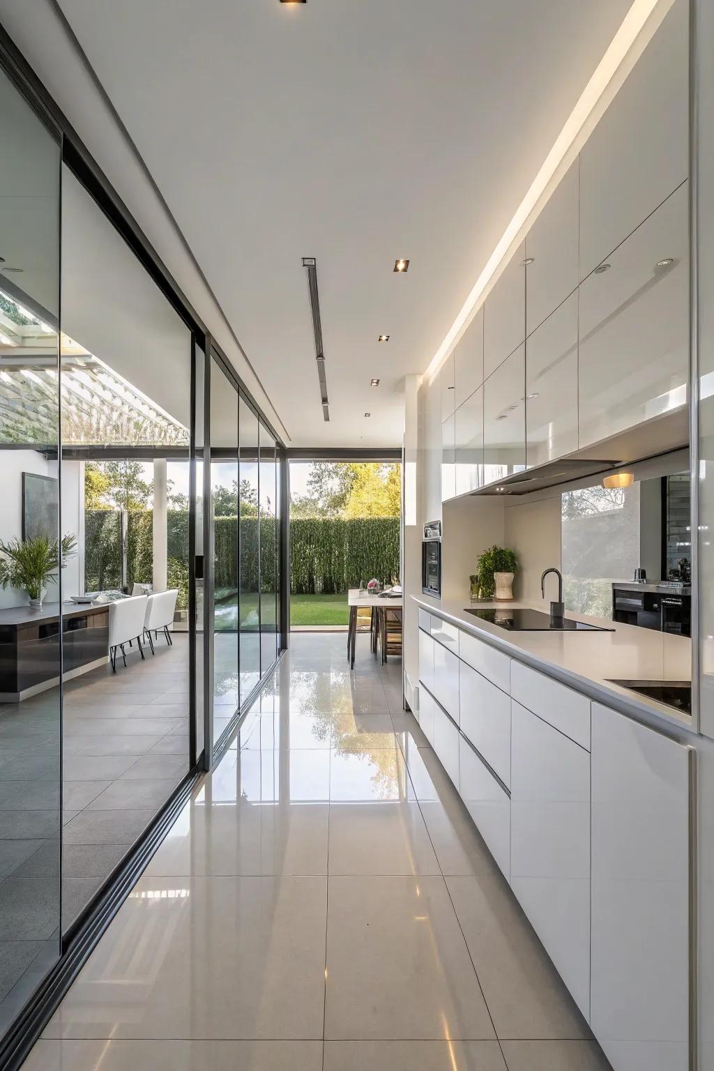 Shine panels brighten and modernize cooking area areas.