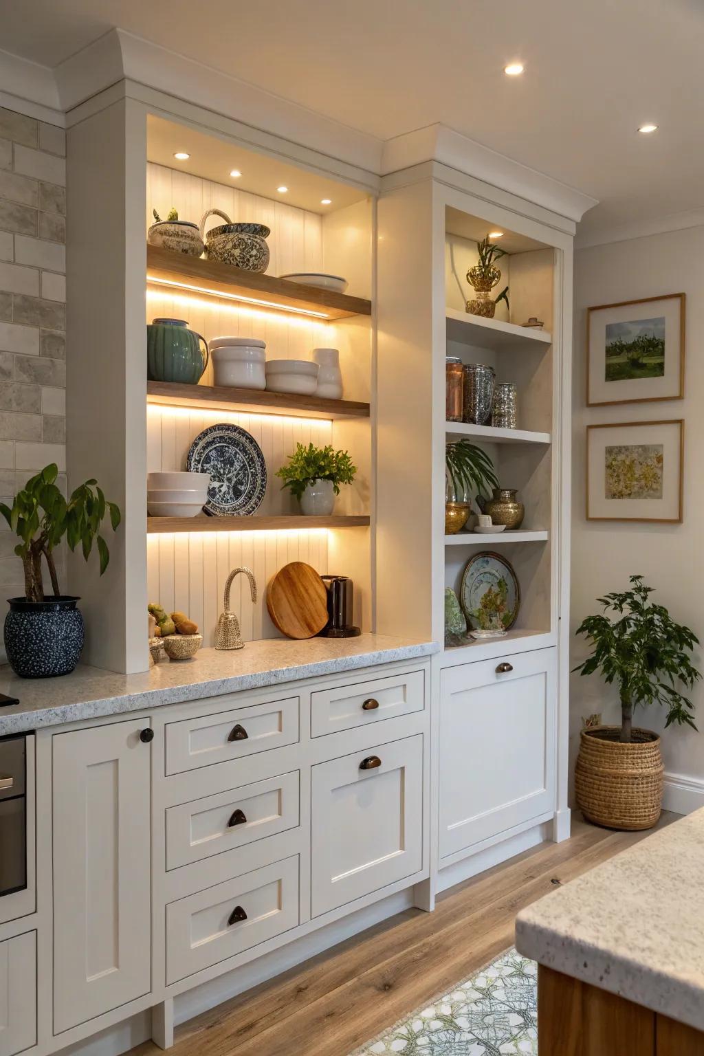 Effortless and stylish inset shelves.