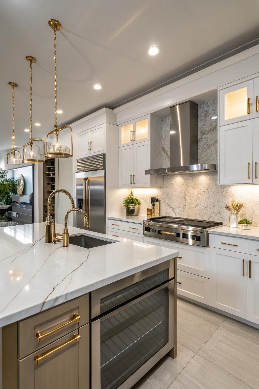Exquisite amalgamation of quartz and metallic accoutrements.