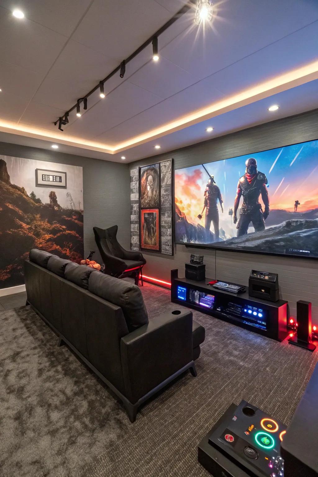 Create a statement employing LED wall murals.
