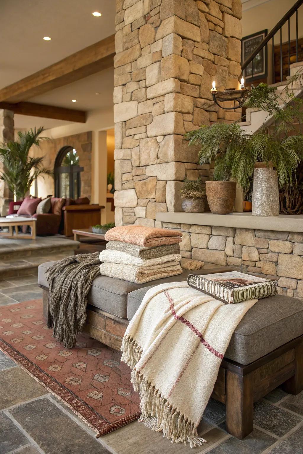 A textured foyer with depth and richness