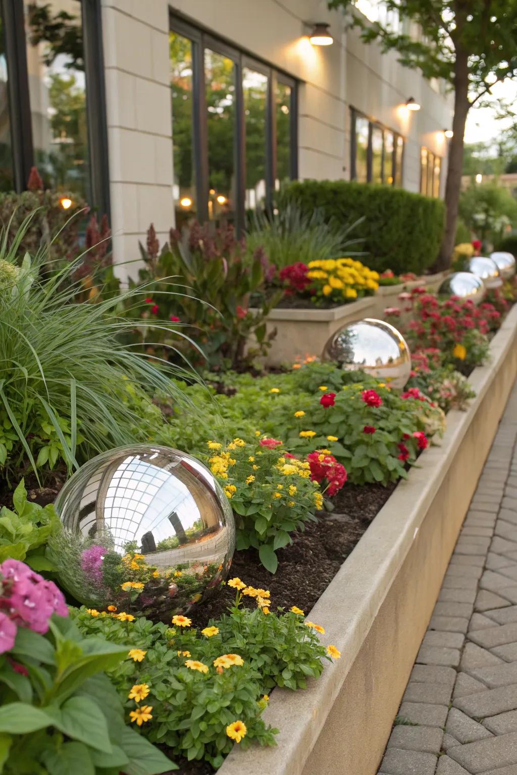 Bouncing facets create an illusion of area and light.