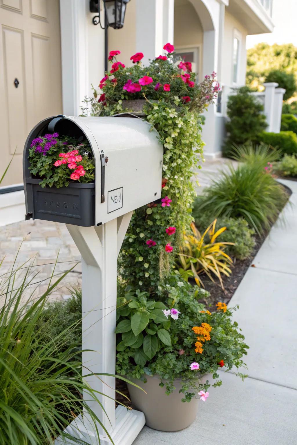 Chic vessels add a refined touch to your mailbox flower arrangement.