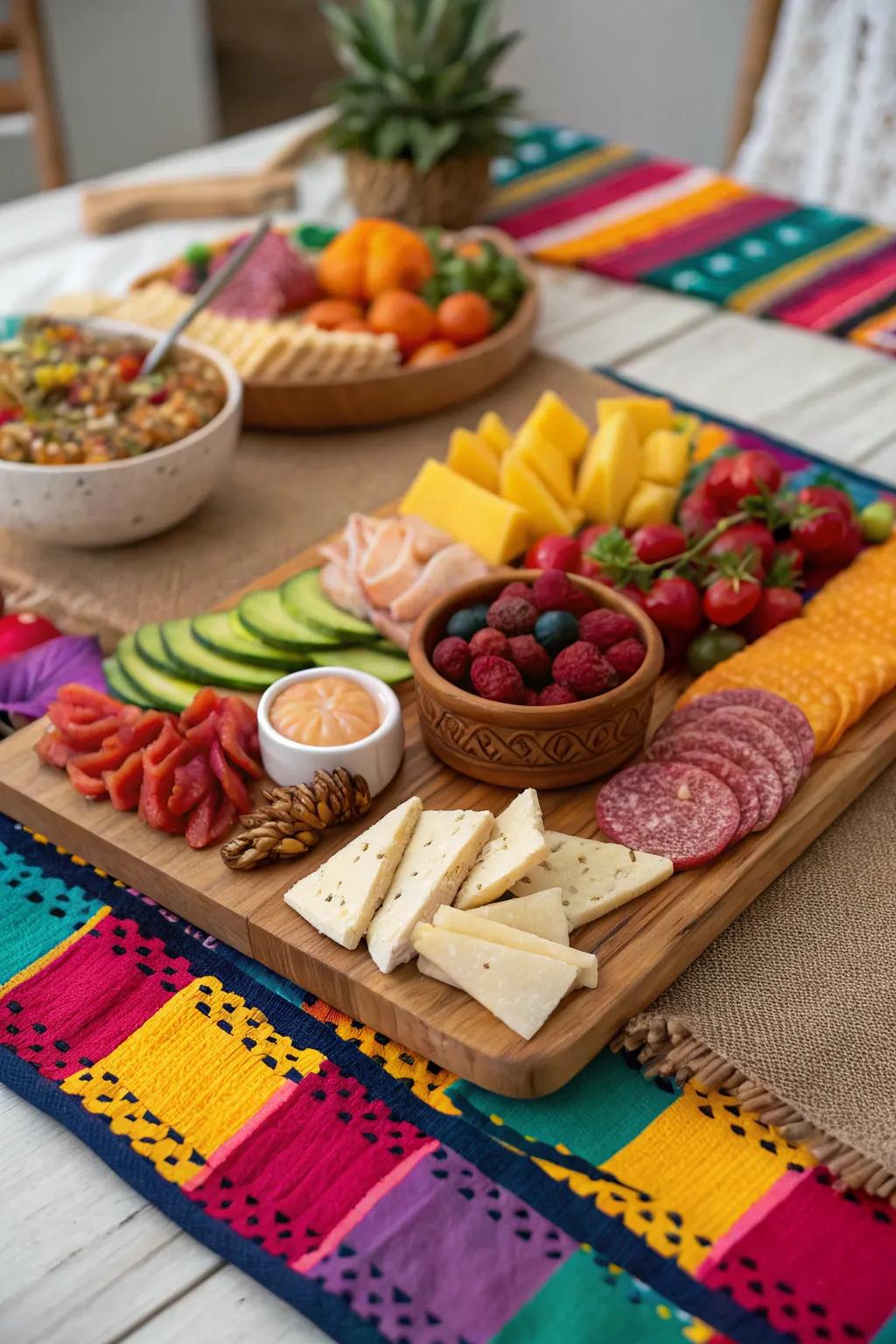 A vibrant look establishes the festive mood.